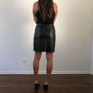 vintage black leather mini skirt